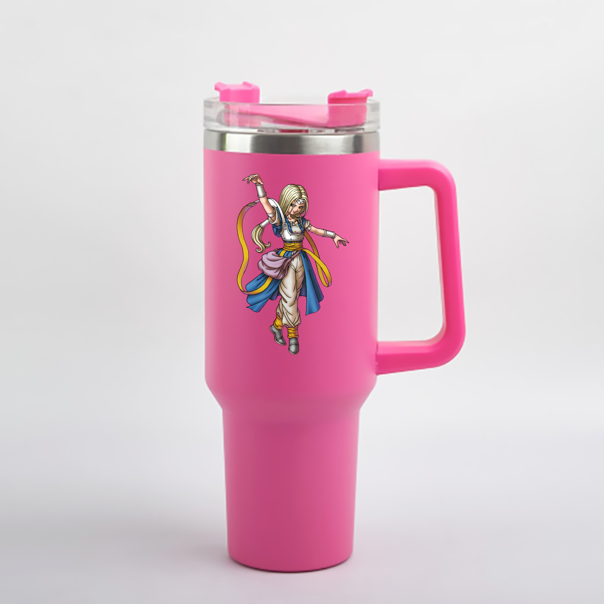 （画像用） ドラゴンクエスト Doragon Kuesuto Dragon Quest 1200mL車用タンブラー - クリスタルステッカー（プラスチックストロー付き）